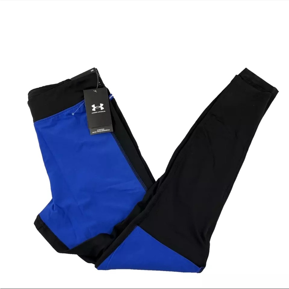 New UNDER ARMOUR Qualifier‎ Speedpocket Cold Tight Women's Medium Blue Black NWT